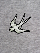 Load image into Gallery viewer, White Swallow Grey T-Shirt